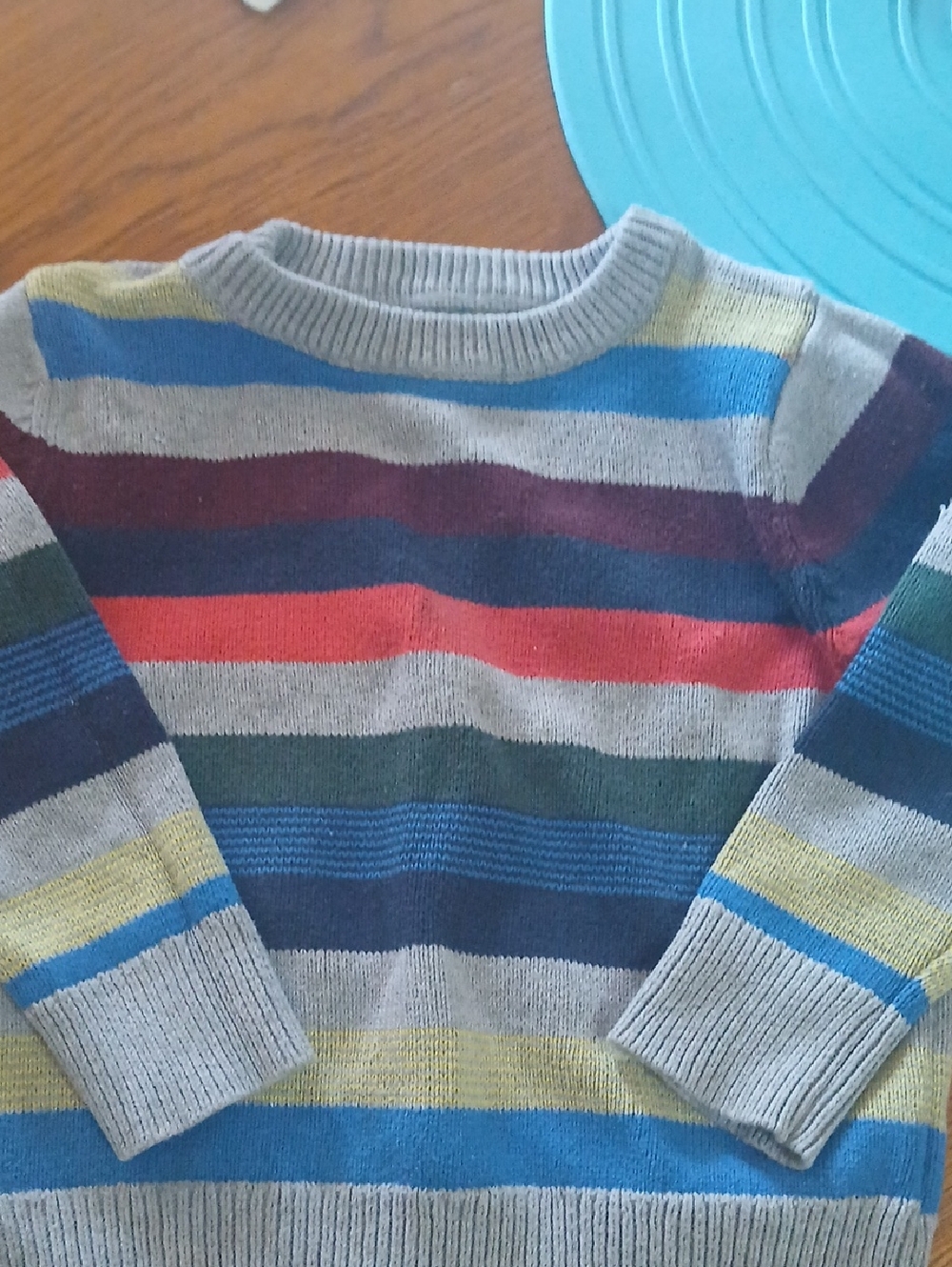 Baby GAP Gray Crewneck with Multicolor Stripes